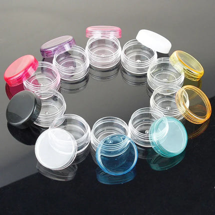 70/105pcs 3ml Empty Plastic Cosmetic Makeup Jar Pots 3g Transparent Sample Bottles Eyeshadow Cream Lip Balm Container with Cap