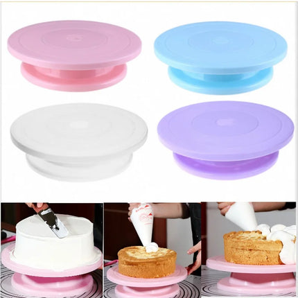 28cm Pastry Turntable Plastic Cake Rotating Table Anti-skid Round Cake Turntables Stand Cake Decorating Baking Tools
