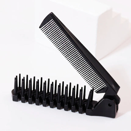 Portable Travel Folding Comb & Brush – Anti-Static Styling Massage Comb, Professional Hair Styling Tool for Real Hair Wigs