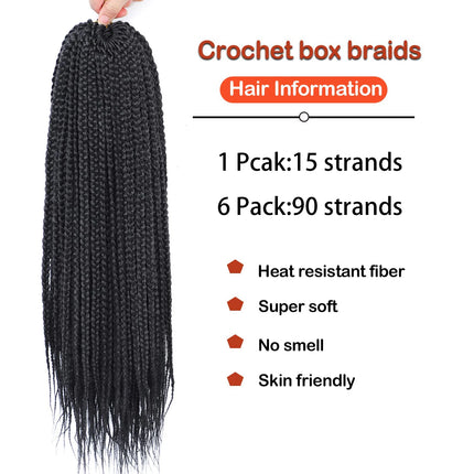 Box Braid Croc0het Hair 14/18/24Inch Crochet Box Braids Pre Looped Crochet Braids for Black Women Soft Medium Synthetic
