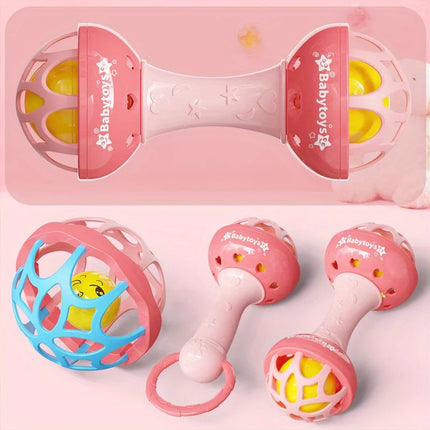 Sensory Toys for Babies, Pink Handheld Ball Player Bell Ringing Toys to Improve Color Recognition, Christmas Sock Gifts