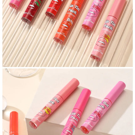 Matte Liquid Lipstick Waterproof Peel Off Lip Glaze Long Lasting Non Transfer Tear Away Lip Tattoo Set Sexy Red