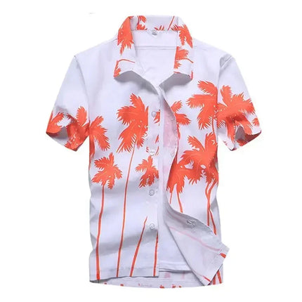 Fashion Mens Hawaiian Shirt Male Casual Colorful Printed Beach Aloha Shirts Short Sleeve Plus Size 5XL Camisa Hawaiana Hombre
