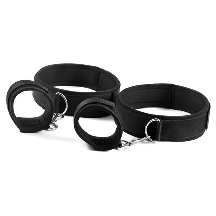 18+ Couple BDSM Bondage Kit - Soft Adjustable Wrist & Thigh Cuffs, Beginner-Safe Restraints Toy for Women Adult Supplies