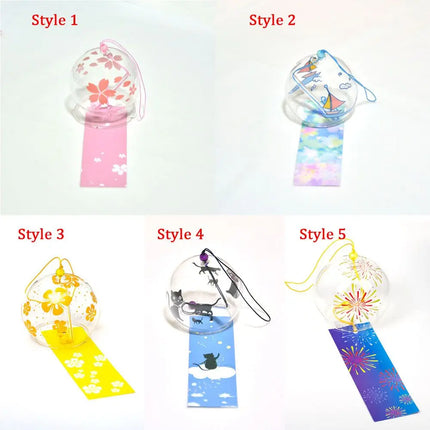 1PC Wind Bell Japan Wind Chimes Handmade Glass Furin Spa Kitchen Office Decor japanese room decor For Home Decoration Party Tool