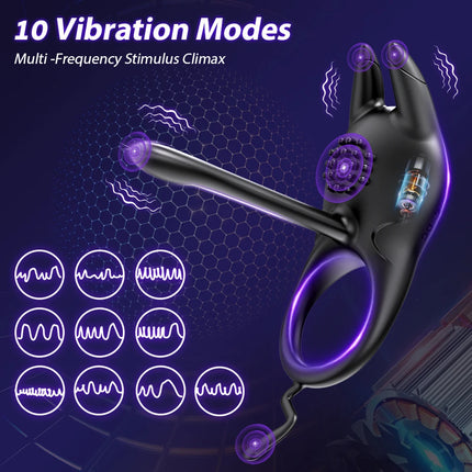 Vibrating Penis Ring for Men Cock Ring Delay Ejaculation Penis Extension Erection Anal Clitoris Stimulation Sex Toy for Couples