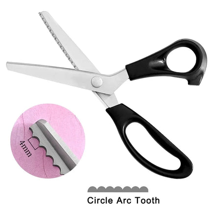 23.5cm Pinking Shears Handled Professional Stainless Steel Dressmaking Sewing Craft Scissors Zig Zag Fabric Decorative Edge Tool