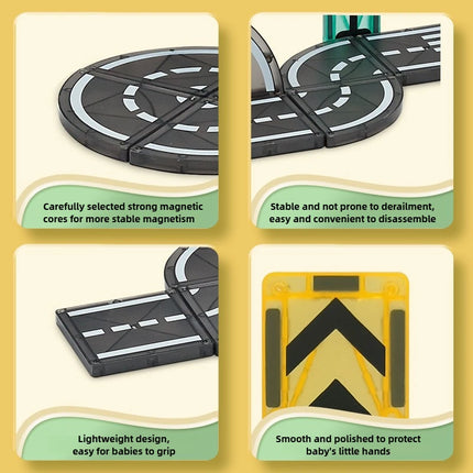 Creative Colorful Window Magnetic Sheet Children DIY City Road Car Model Track Magnetic Block Splicing Puzzle Toy Gift For Kids