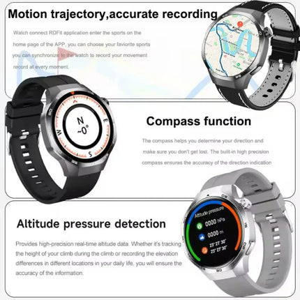 2027 Watch 5 Pro Track Compass Watch Men 360*360 AMOLED Screen NFC BT Call Waterproof Health Monitor Man Smartwatches