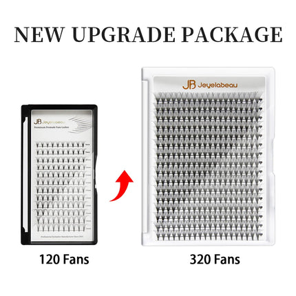 JB Jeyelabeau Premade Russian Volume Fans 4D 5D 6D 8D 10D 20D 24D Individual Soft Lashes Extension 320 Fans Faux Mink Eyelashes