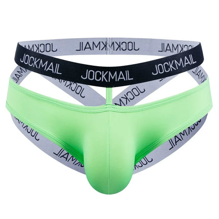 JOCKMAIL Men Sexy G String Thong Erotic Jockstrap Bondage Underwear Strap Harness Lingerie Hollow Underpants Ice Silk Hot