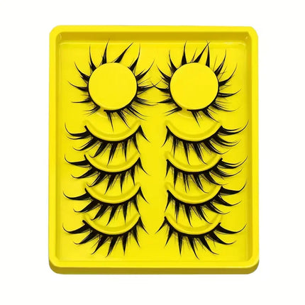 6 Pairs Cartoon Eyelashes Cat Eye Eyelashes 3D Natural False Eyelashes Fluffy Soft Crossed Smart Natural Eyelash Extension Makeu