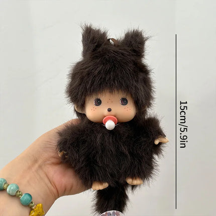 Monchhichi Plush Keychain Bag Hanging Accessories Kawaii Keychains Monkiki Doll Hanging Pendants Collection Birthday Gift モンチッチ
