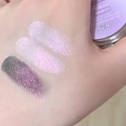 RMT Chameleon Highlight Pink Purple Fine Powder Cream Blusher Shiny ROMATIC Face Brighten High Gloss Integrated Plate Makeup