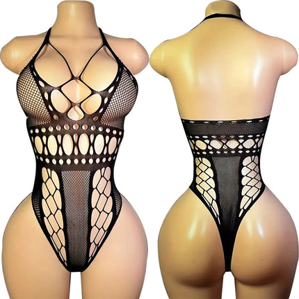 Hot Mesh Hollow Out Bras Body Suits Erotic Lingerie Women Open Backless Crotchless Bodystocking Sexy Temptation Underwear Sets