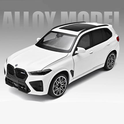 1:24 BMW X5M X5 SUV Alloy Car Model Diecast Metal Off-road Vehicles Car Model High Simulation Sound and Light Childrens Toy Gift