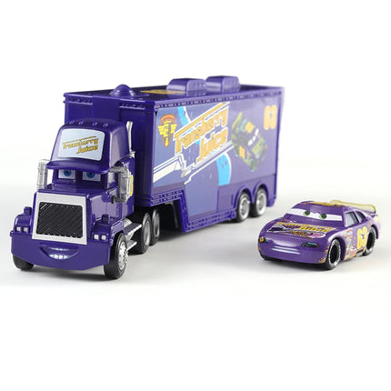 Disney Cars Diecast Lightning McQueen No: 79 No: 86 Alloy Car Container Truck Set Model Car Die Casting Kids Birthday Gifts Toys