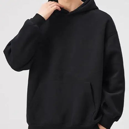 Pokemon Anime Gengar Cotton Hoodie Black Color Character Print with Full Body Purple Ghost Pattern Casual Streetwear
