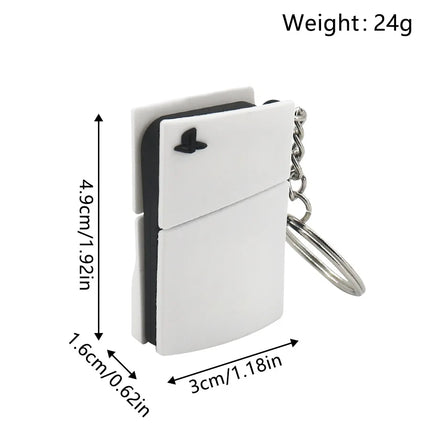 Fashion Ps5 Simulation Drop Glue Console Game Handle KeyChain Boys Pendant llaveros Simple Tide Play Hanging Ornaments Gifts