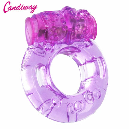2pcs Finger Vibrator Ring Elastic Silicone Penis Vibrating Clitors Massager Masturb Cockring Toy Sex Toys,Adult Products for Men