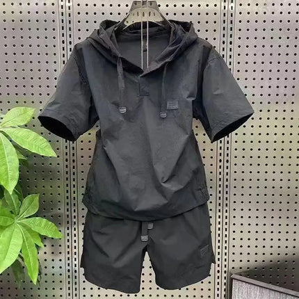 High-End Casual Sports Set Men's Summer New Style Sun Protection Short Sleeve T-Shirt Shorts Two-Piece Set Trendy Youthwear