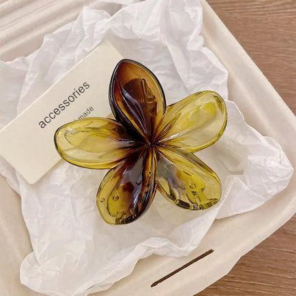 Korean Hawaiian Gradient Flower Hair Claw Clip For Women Girl Fashion Plastic Non-Slip Hold Hairpin Barrette Hair Accessories