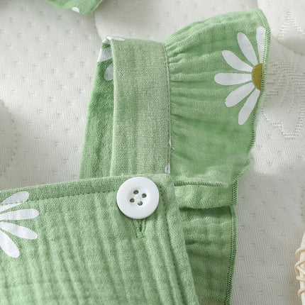 Baby's  Lovely Cute Girls Summer Sleeveless Printing Daisy  Japan&Korean Jumpsuits