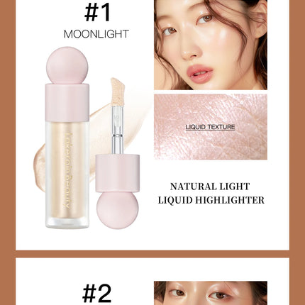 Lakerain Face Liquid Highlighter Waterproof Sweat-proof Long-lasting Golden Bronze Body Highlighter Fit&Smooth Brightening Fluid