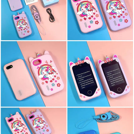 32GB Kids Smart Phone 2.8'' IPS Mini Toy Phone Music Player  28 Games Alarm Clock Flashlight Dual Camera Educational Funny Toys