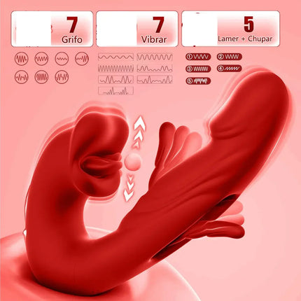 Powerful Tongue Vibrator for Women Licking Dildo Clitoris Stimultor Finger Flapping Vagin Massager Masturbator Adults Goods 18+