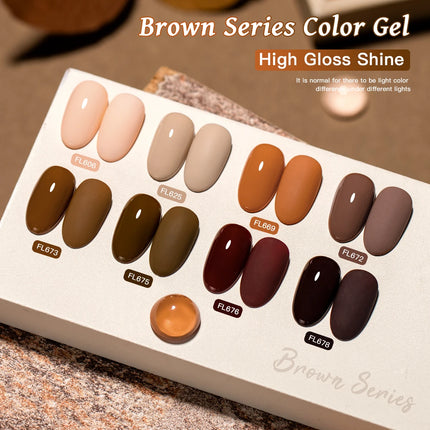 10ml Coffee Brown Gel Nail Polish HEMA TPO FREE Semi Permanent Soak Off UV Gel Varnish Nail Art Decoration Design Nail Supplies