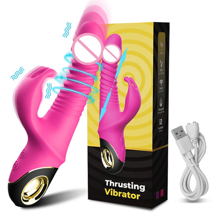 Thrusting Wiggle Rabbit Vibrator for Women Vagina G-Spot Vibrator Clitoris Stimulator Female Masturbation Sex Toy for Women