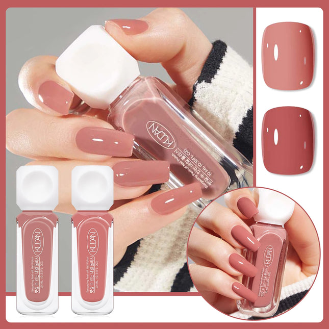 2pcs/set 10ml Water-Based Peel Nail Polish Kit Red Pink Long Lasting Quick Drying No Need of Lamp to Cure Nail Art Nail Supplies