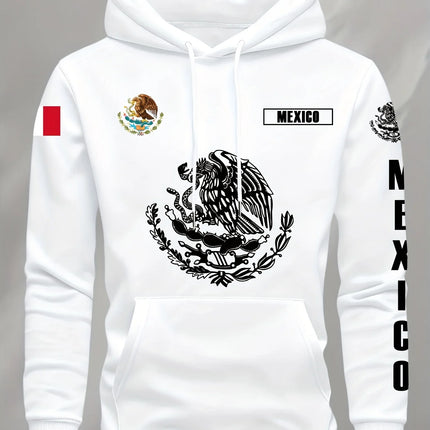 Hoodie Sweatshirt Mexican Flag Eagle Featuring Cactus Pirate Daily Outdoor Fitness Sport Casual Warm Autumn Winter Men Women Top