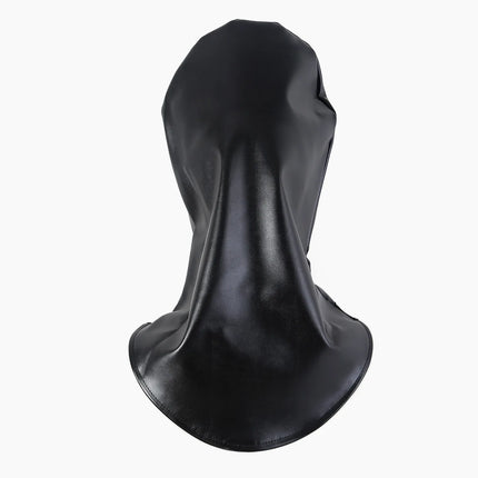 PU Leather Bondage Mask Full Head Hood Blindfold BDSM Fetish Roleplay Slave Harness Sexy Adult Sex Toys for Women Men Couples