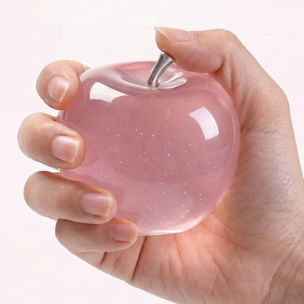 Squishy Pink Apple Stress Ball Soft Fidget Sensory Toy Suitable Autism Relief Simulated Slow Rebound Squeeze Toy Adult Kids Gift
