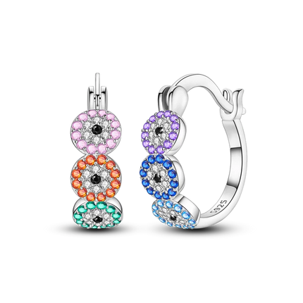 925 Sterling Silver Purple Series Feather Butterfly Dream Catcher Firefly Zircon Earrings for Women Luxury Jewelry Wedding Gift
