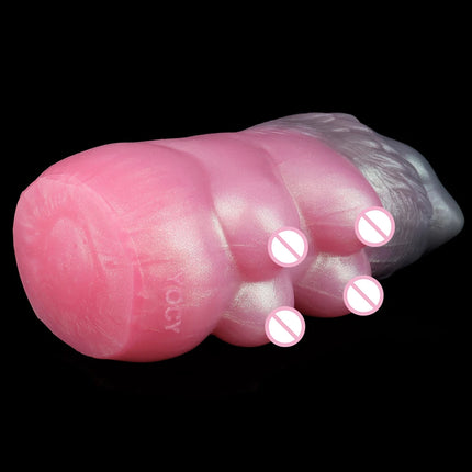 YOCY Animal Wolf Male Masturbator Sexy Breast Silicone Penis Stroker Pocket Pussy Lifelike Vagina Onahole Sex Toys For Adult Men
