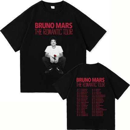 The Romantic Album T Shirt Bruno Mars The Romantic Tour 2026 Men/women Clothing Vintage Harajuku High Quality Cotton Tshirts