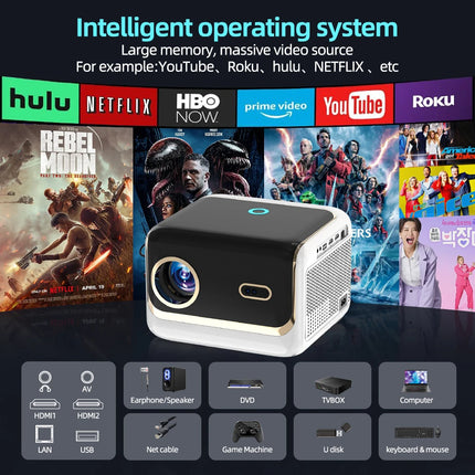 VIVICINE F3 Native 1080P Projector 4K Support Auto Focus Keystone Android 9.0 WiFi6 Home Theater