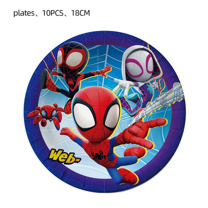 Spidey And His Amazing Friends Happy Birthday Party Decorations SpiderMan Theme Balloons Supplies Tablecloth Tableware Kids Gift