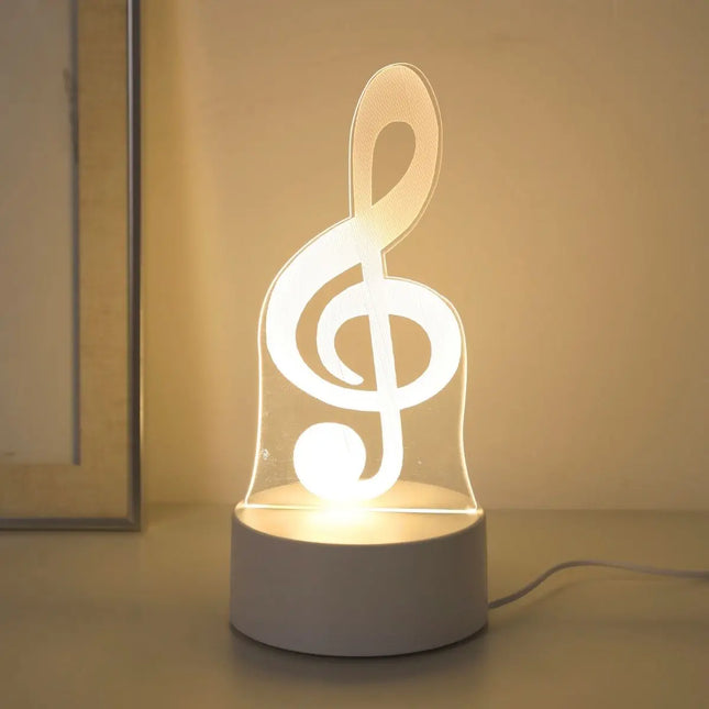 USB 3D music note shaped night lights, musician collection lights, bedroom party and holiday decoration lights, friend gift lights.