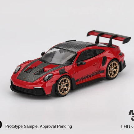 MINIGT 1/64 Porsche 911 (992) GT3 RS Weissach Package Guards Red MGT01060-CH Car Alloy Diecast Metal Model Kids Toys Boys