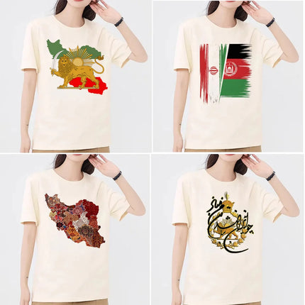 2026 Iran Tshirt Women Funny Clothing Sleeve T-shirt Clothing Tops Tees Aesthetic Clothes Harajuku Tshirt Female