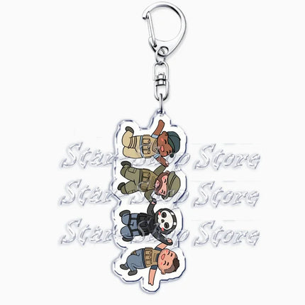 Hot Military Game Ghost Chibis Keychains for Accessories Cod Soldier Soap Simon Riley Keyring Jewelry Fans Friends Gaming Gifts
