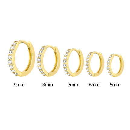 1Pair Huggie Hoop Earrings for Women Girl Zirconia Small Cubic Zirconia Cartilage Hoop Earrings Thin Tragus Ear Piercing Jewelry