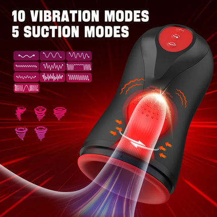 Mens Automatic Sucking Masturbator Rotating Vibration Penis Pump Blowjob Trainer Pussy Pocket Cocks Glans Massager Male Sex Toys