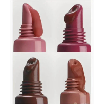 4pcs Soft Tube Mirror Lip Gloss Lip Oil Nude Brown Plumping Lip Gloss Moisturising Transparent Lipgloss Beauty Cosmetics Makeup