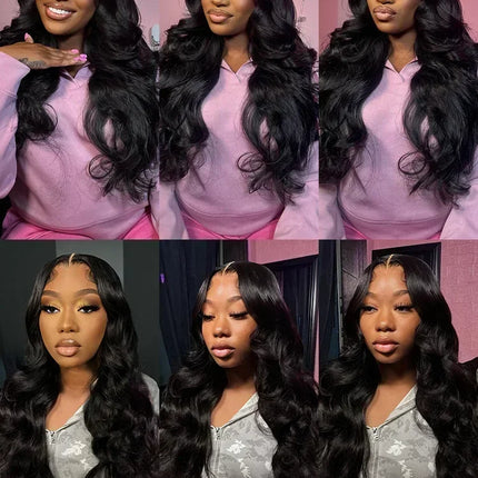 250 Density Human Hair HD 13x6 Body Wave Lace Frontal Wig 30 40 Inch 13x4 Lace Front Wigs 5x5 Closure Glueless Loose Water Black