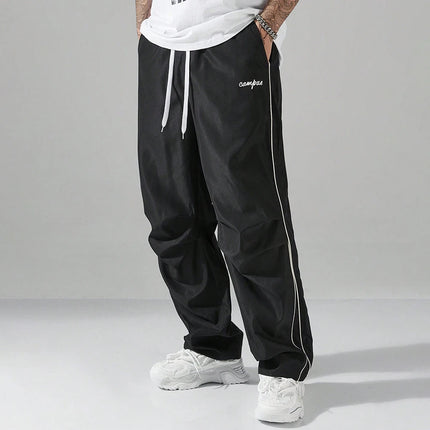 Fitness Sweatpants Men Casual Sports Pants Straight Drawstring Trousers Spring Summer Thin Jogging Sweatpants High Street Pants